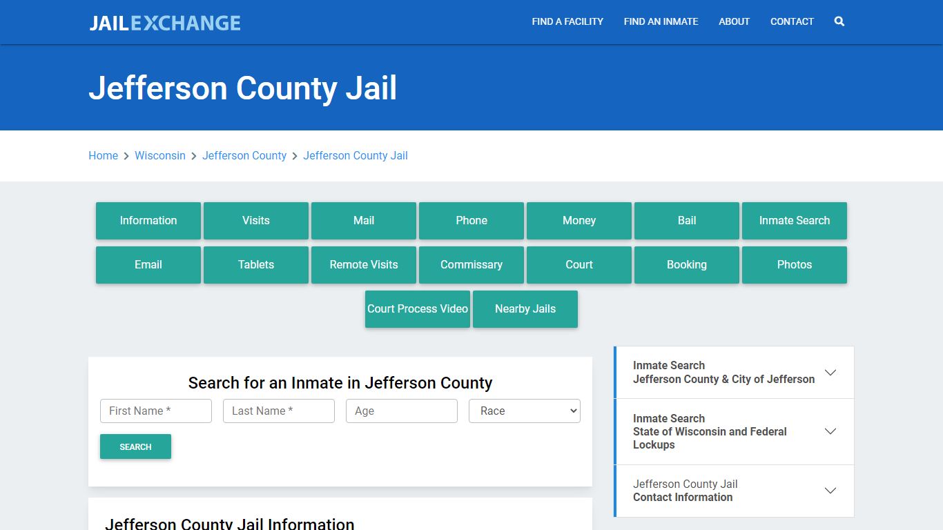 Jefferson County Jail Roster Lookup, WI, Inmate Search